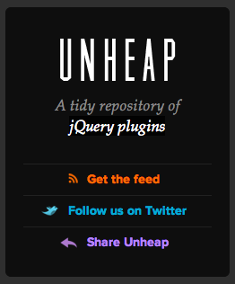 Unheap – A tidy repository jQuery plugins